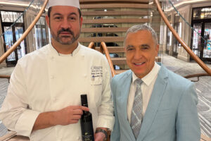 Executive Chef Daniel Ledo and Jorge Caeiro showcasing award-winning Esplêndido EVOO aboard Regent Seven Seas Cruises